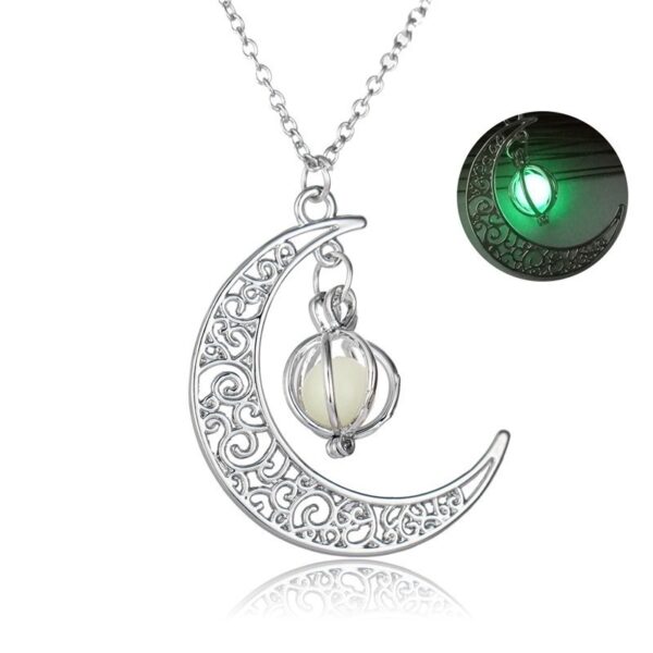 Fashion Moon Natural Glowing Stone Healing Necklace Women Gift Charm Luminous Pendant Necklace Jewelry - Image 7