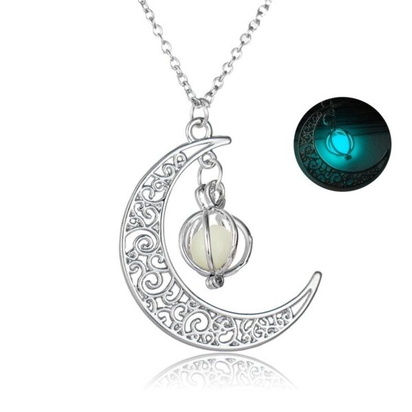 Fashion Moon Natural Glowing Stone Healing Necklace Women Gift Charm Luminous Pendant Necklace Jewelry - Image 4