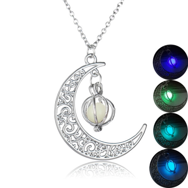 Fashion Moon Natural Glowing Stone Healing Necklace Women Gift Charm Luminous Pendant Necklace Jewelry - Image 5