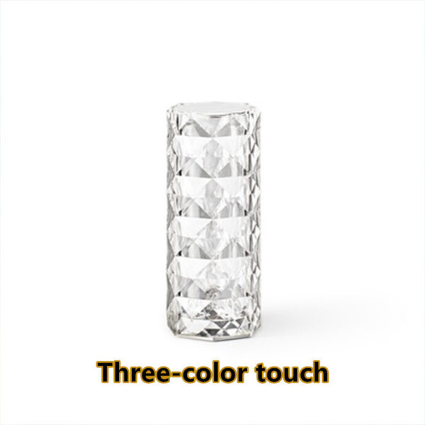 Nordic Crystal Lamp USB Table Lamps Bedroom Touch Dimming Atmosphere Diamond Night Light Rose Projector Lamp Decor - Image 2