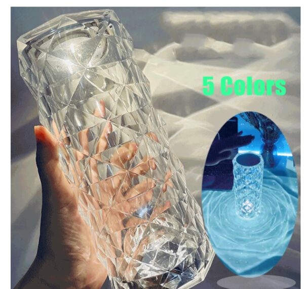 Nordic Crystal Lamp USB Table Lamps Bedroom Touch Dimming Atmosphere Diamond Night Light Rose Projector Lamp Decor - Image 8