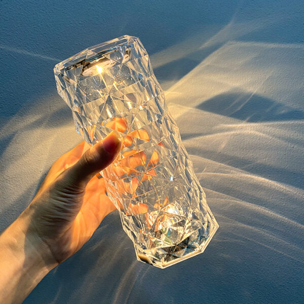 Nordic Crystal Lamp USB Table Lamps Bedroom Touch Dimming Atmosphere Diamond Night Light Rose Projector Lamp Decor - Image 5