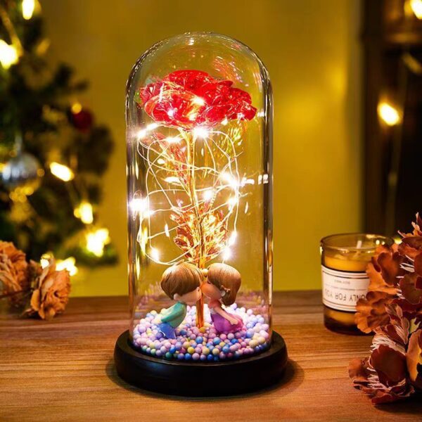 Eternal Rose LED Light Foil Flower In Glass Cover Night Lights Valentines Day Gifts Lamp Decor For For Home Bedroom Wedding Gift Valentine's Day Gifts - Image 9